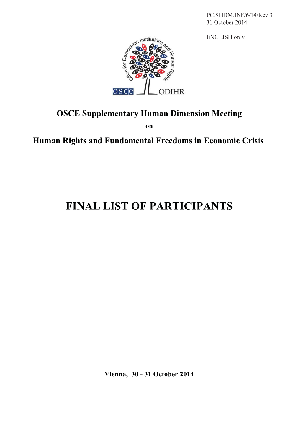 Final List of Participants