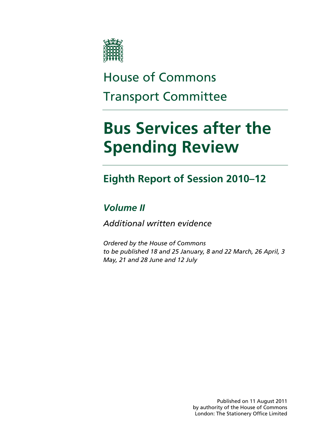 Bus Services After the Spending Review