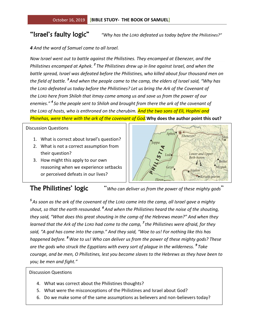 Bible Study- the Book of Samuel]