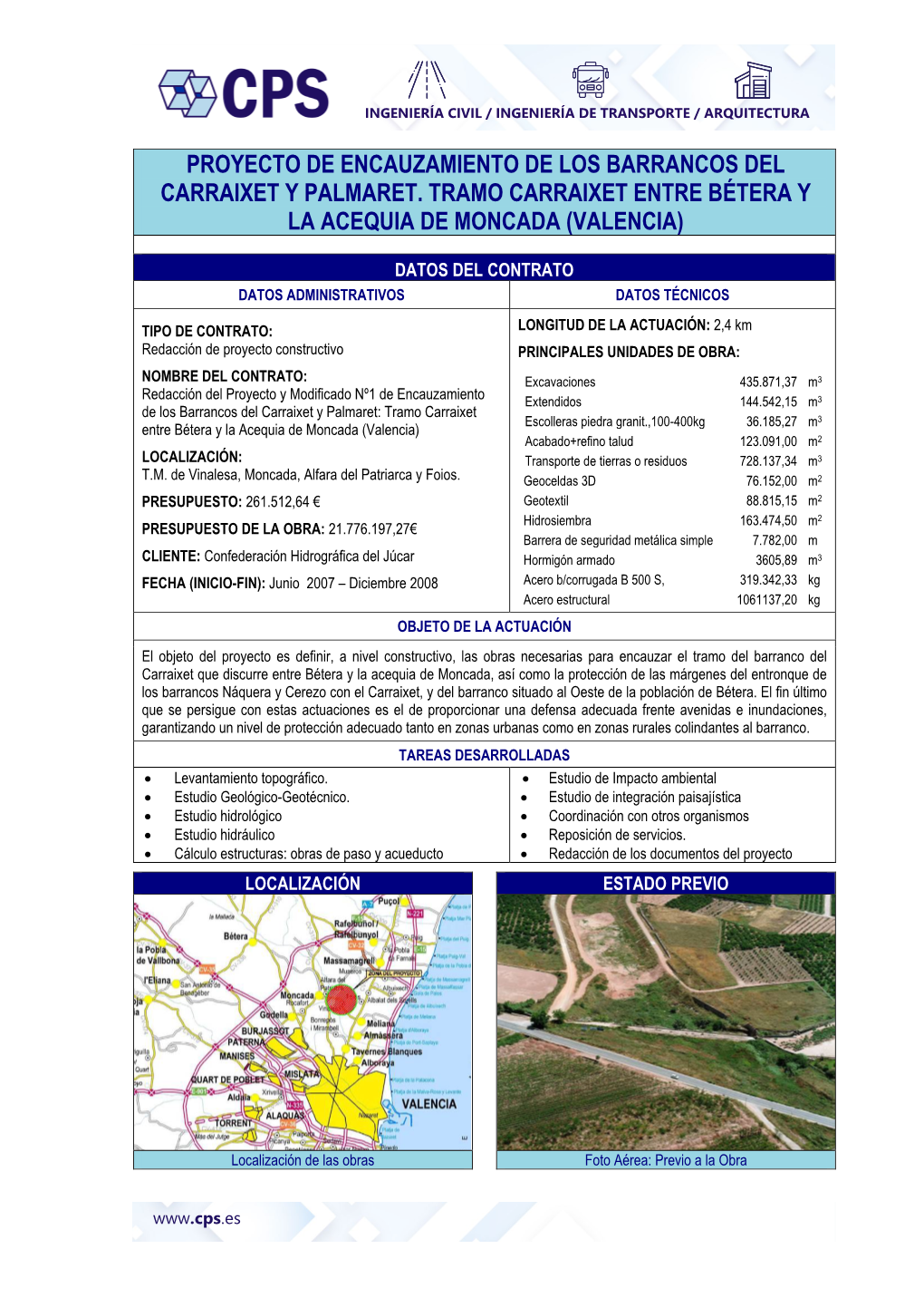 Proyecto De Encauzamiento De Los Barrancos Del Carraixet Y Palmaret