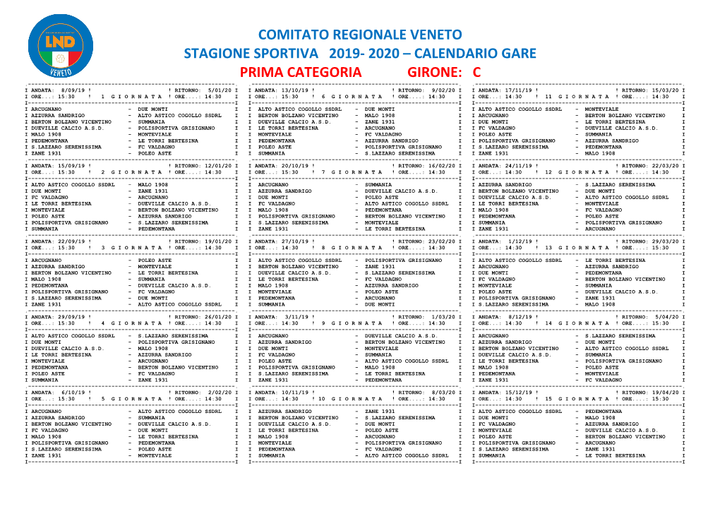 Prima Categoria Girone C