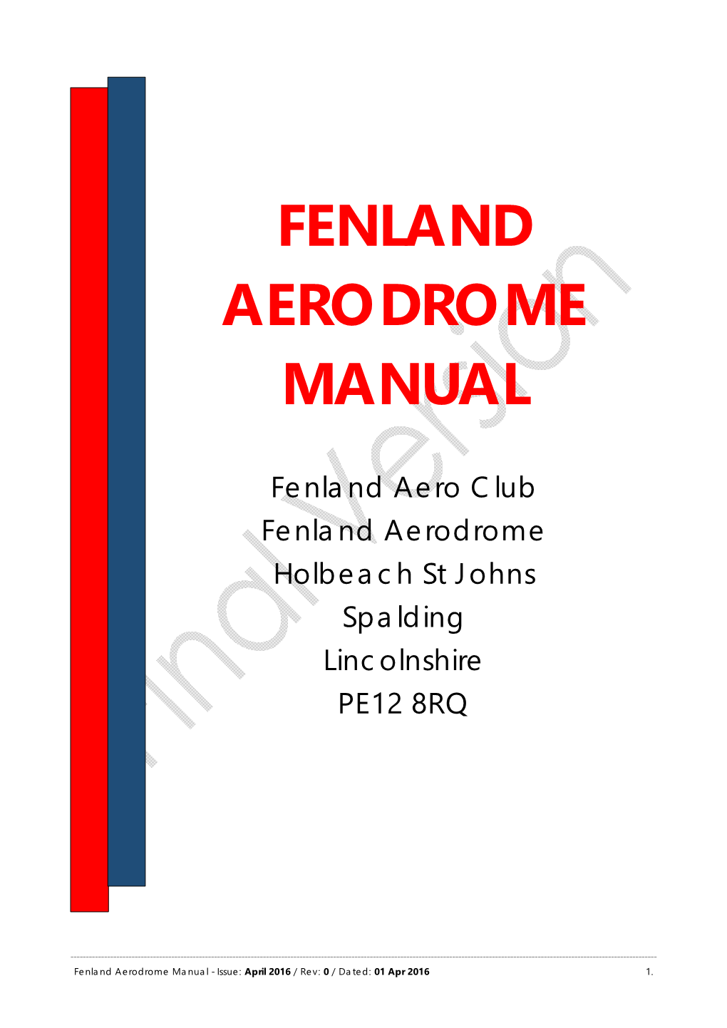 Fenland Aerodrome Manual