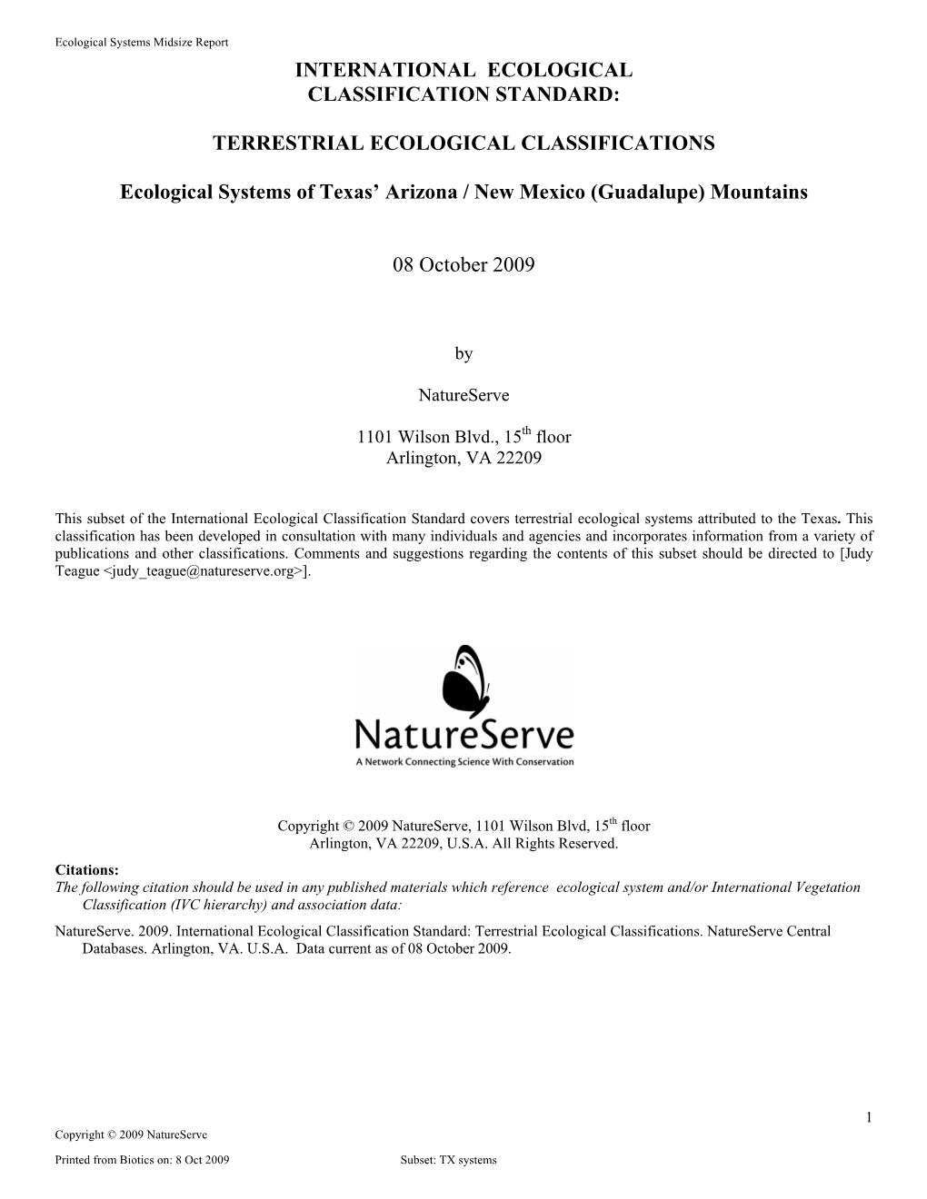 International Ecological Classification Standard