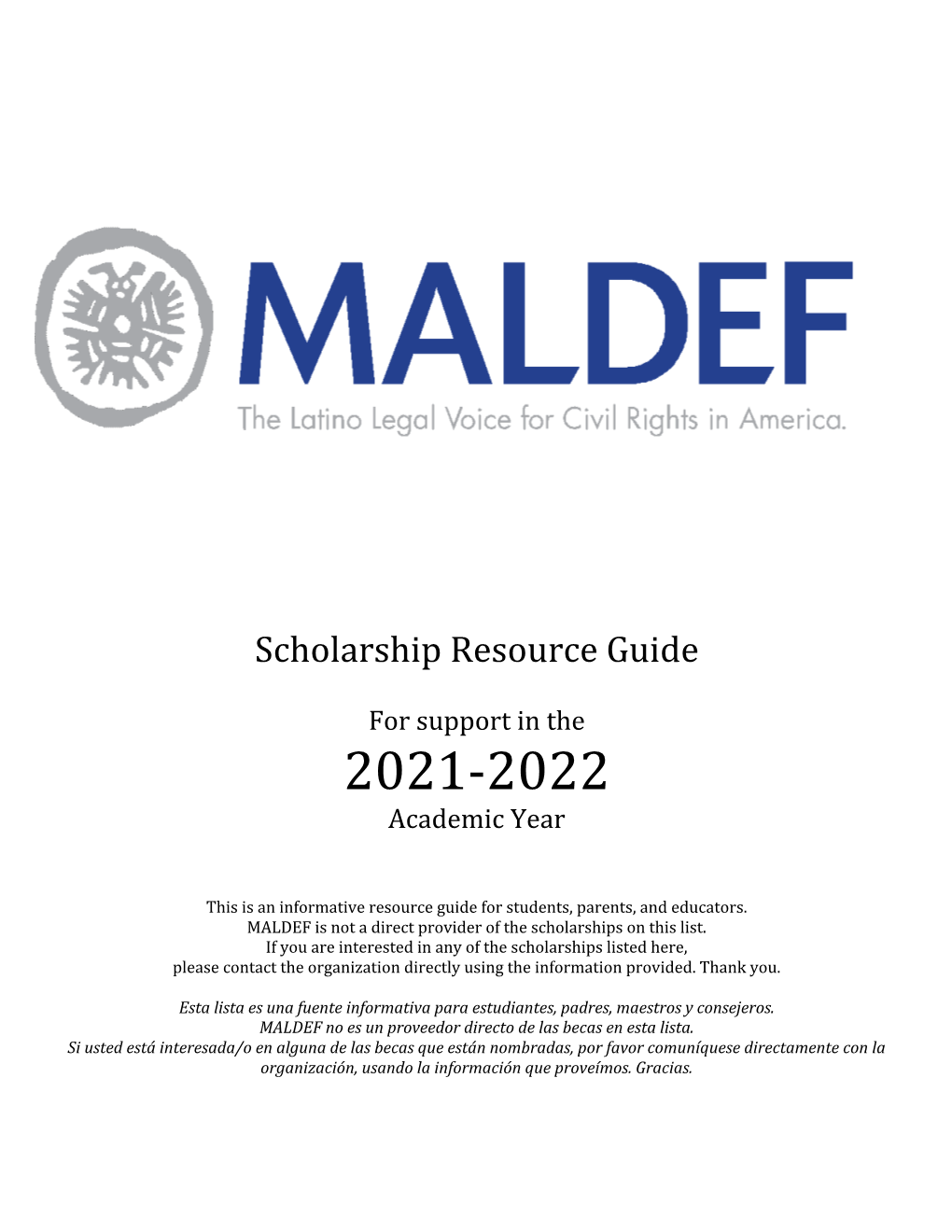 2021-2022 MALDEF Scholarship Guide