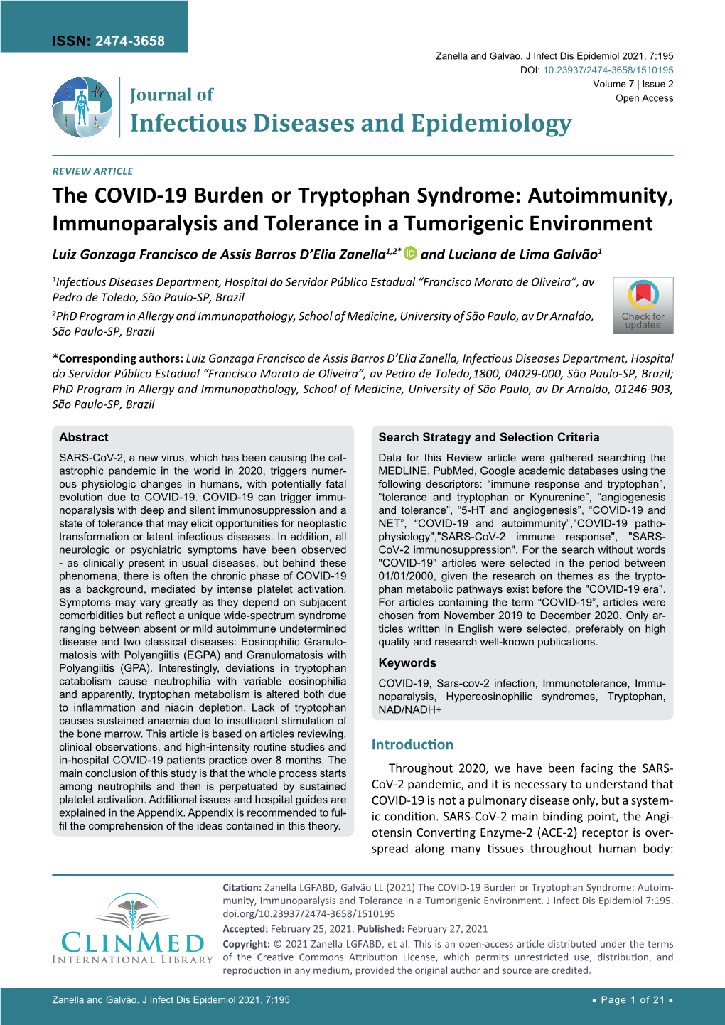 The COVID-19 Burden Or Tryptophan Syndrome