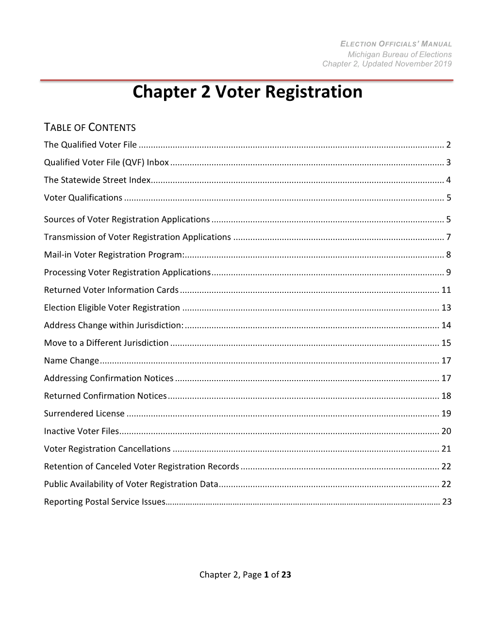 Chapter 2 Voter Registration