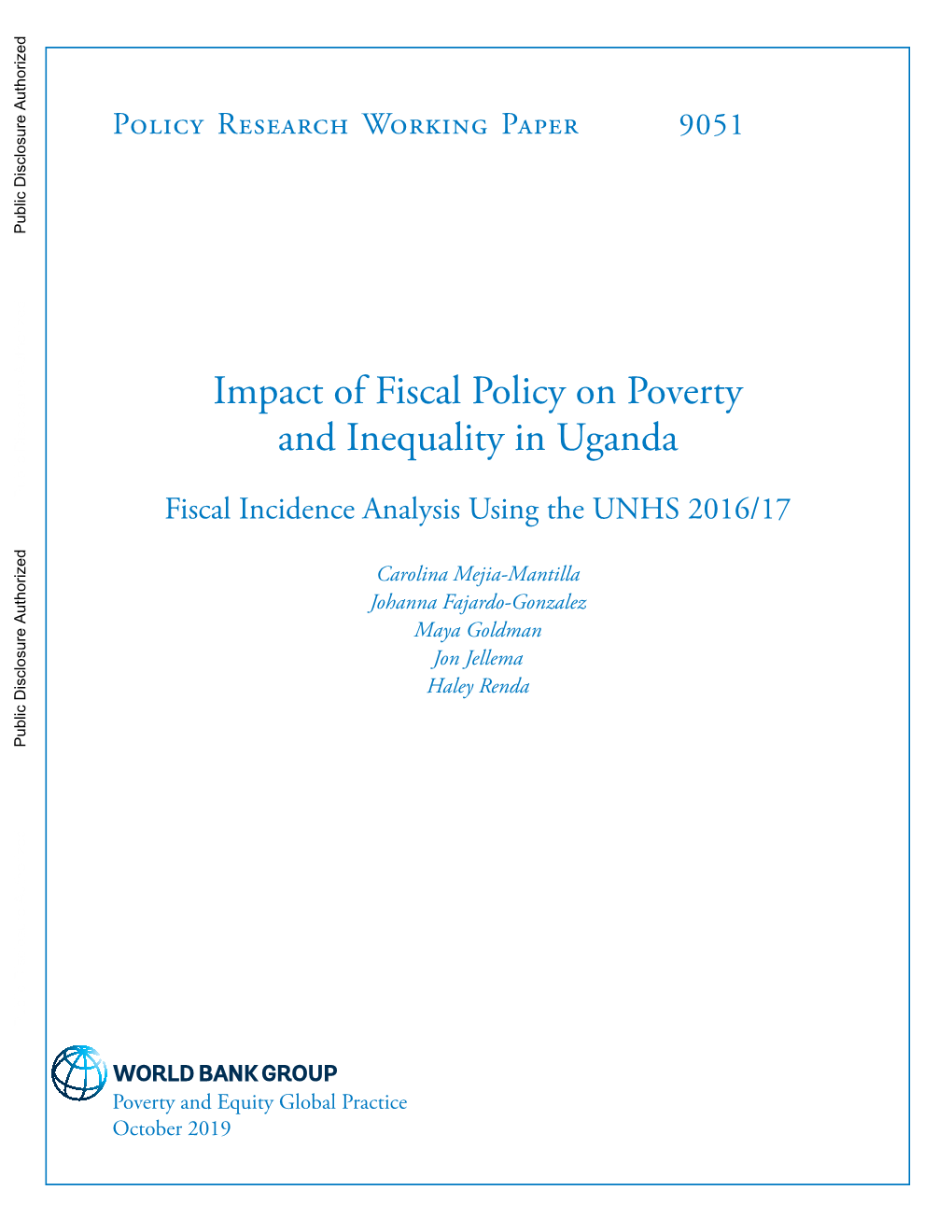 Impact of Fiscal Policy on Poverty and Inequality in Uganda