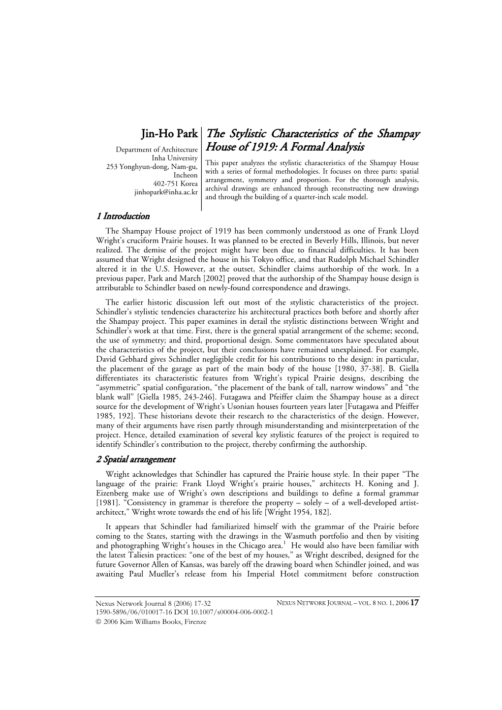 The Stylistic Characteristics of the Shampay House of 1919: a Formal Analysis