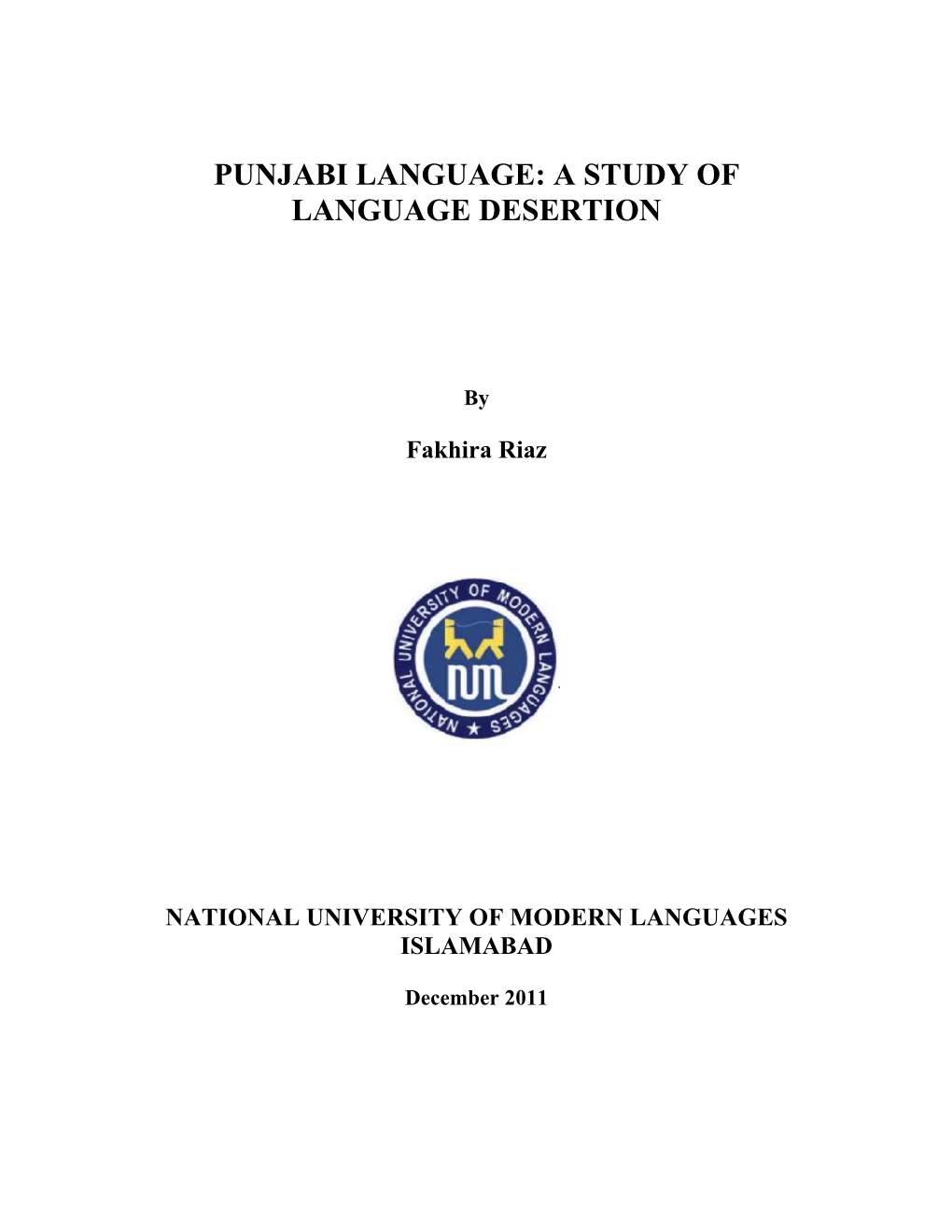 Punjabi Language: a Study of Language Desertion