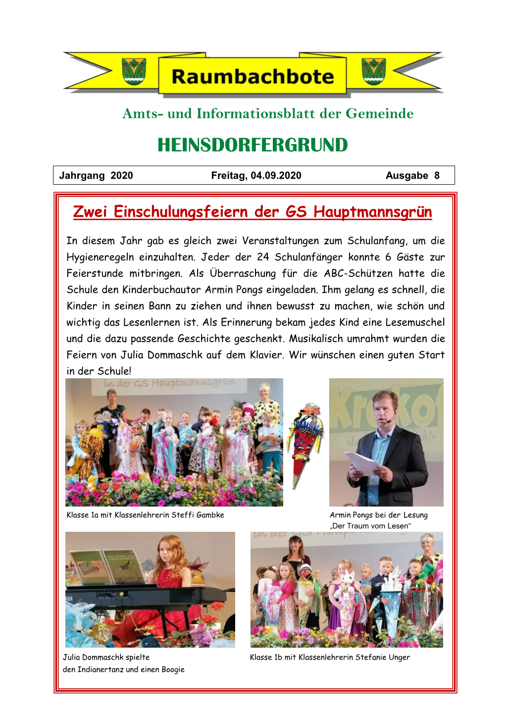 Und Informationsblatt Der Gemeinde HEINSDORFERGRUND