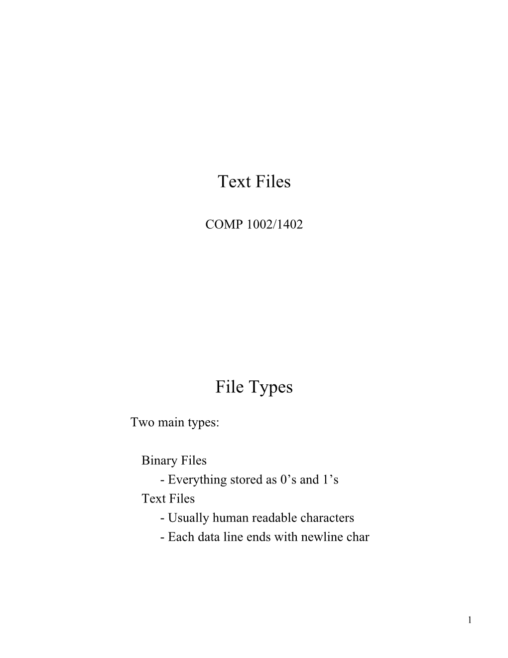 Text Files File Types