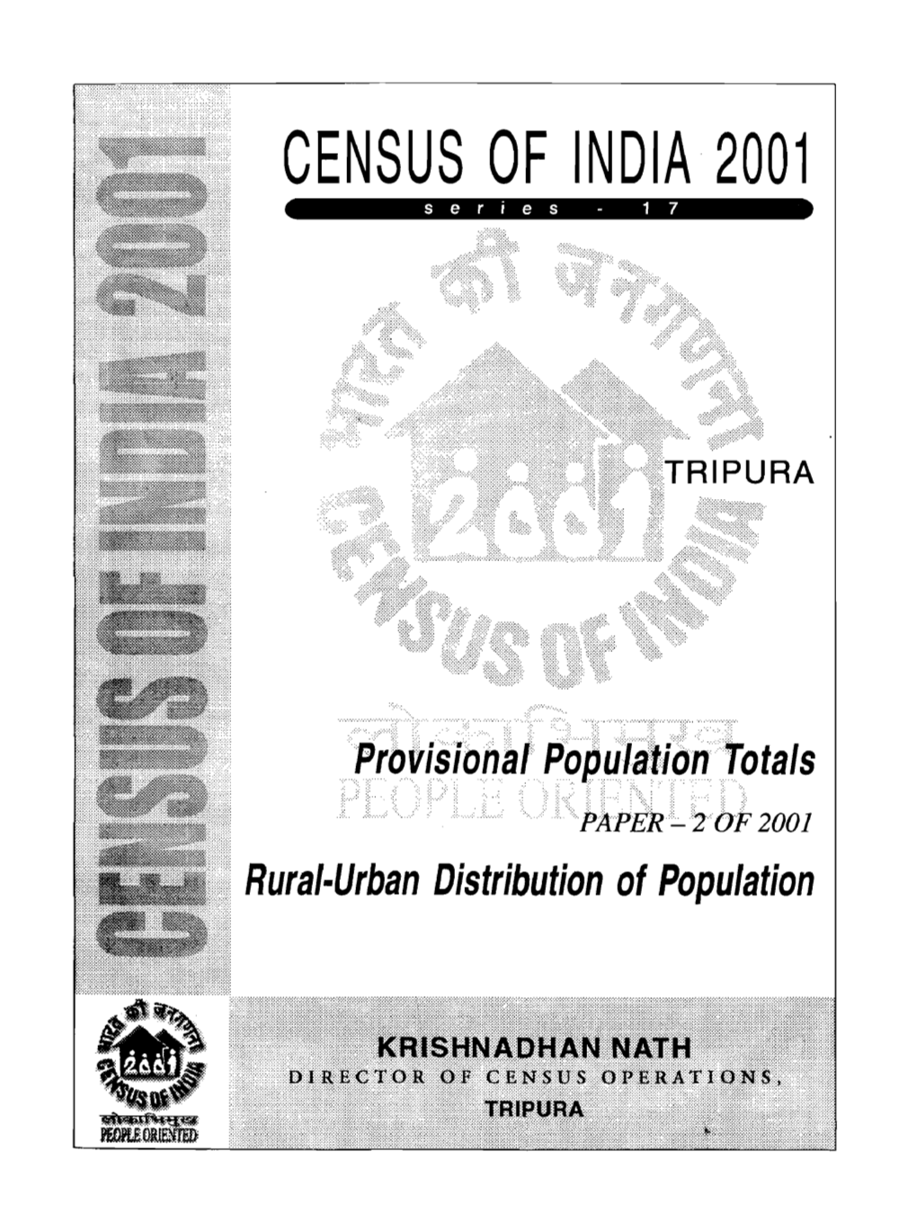 Provisional Population Totals,Paper 2 of 2001 Tripura