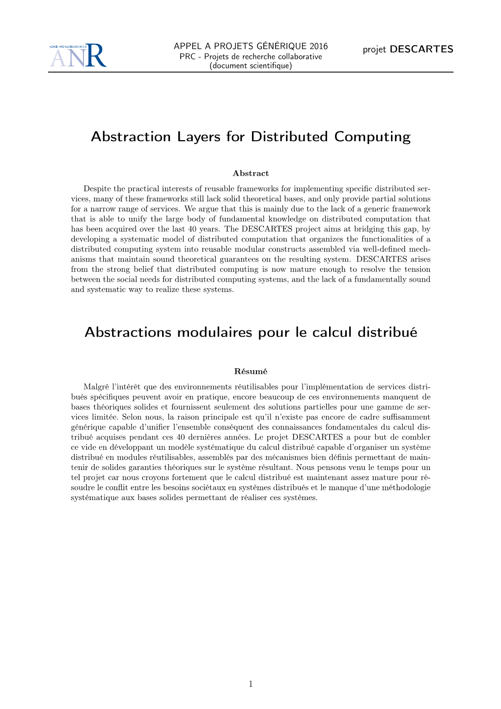 Abstraction Layers for Distributed Computing Abstractions Modulaires