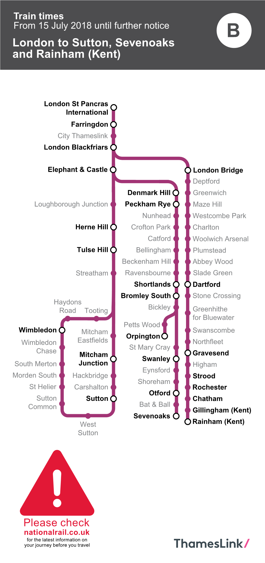 London to Sutton, Sevenoaks and Rainham (Kent)