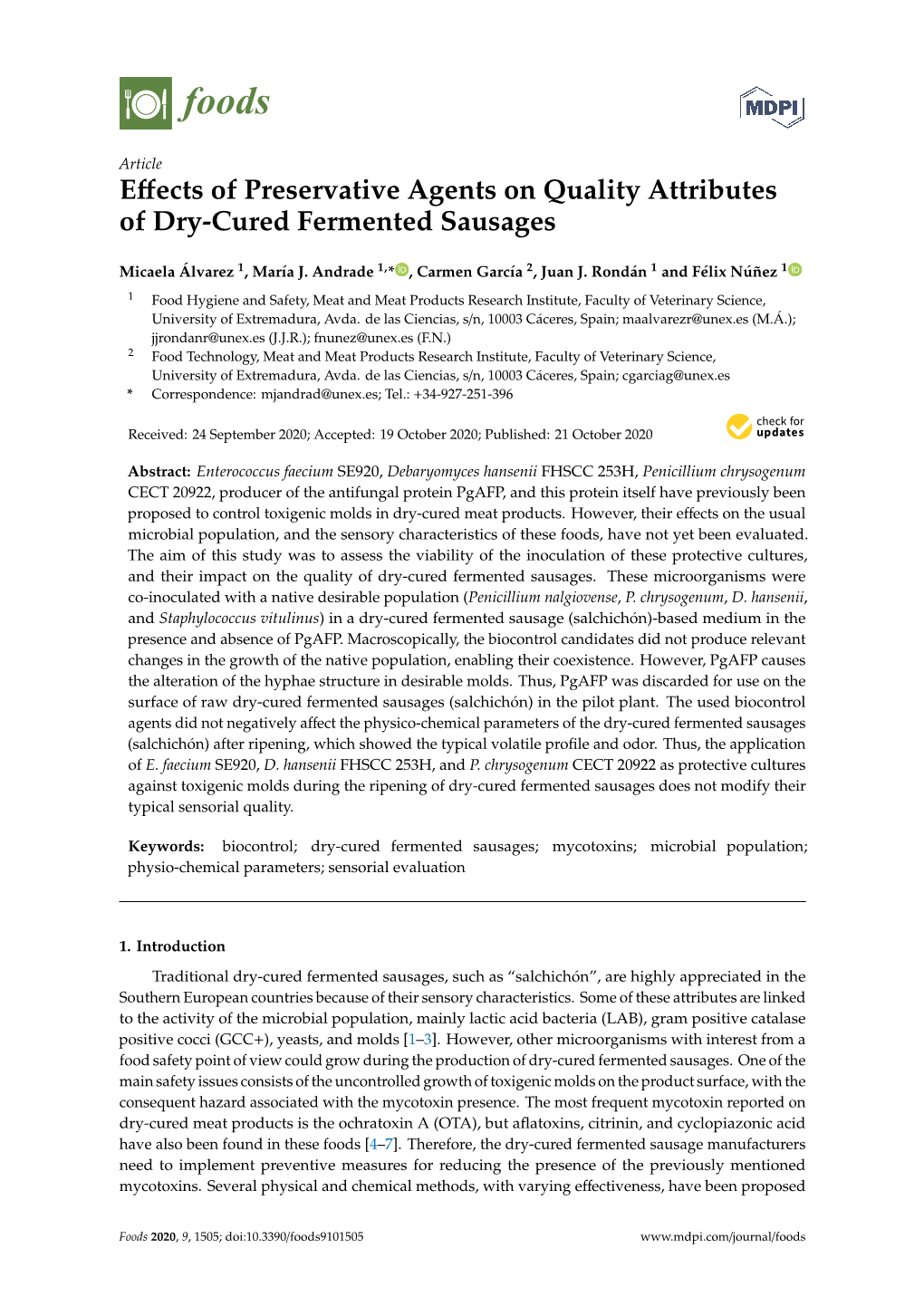 Effects of Preservative Agents on Quality Attributes of Dry-Cured Fermented Sausages