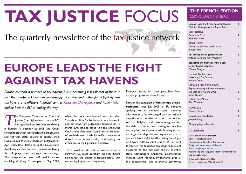 Tax Justice Focus