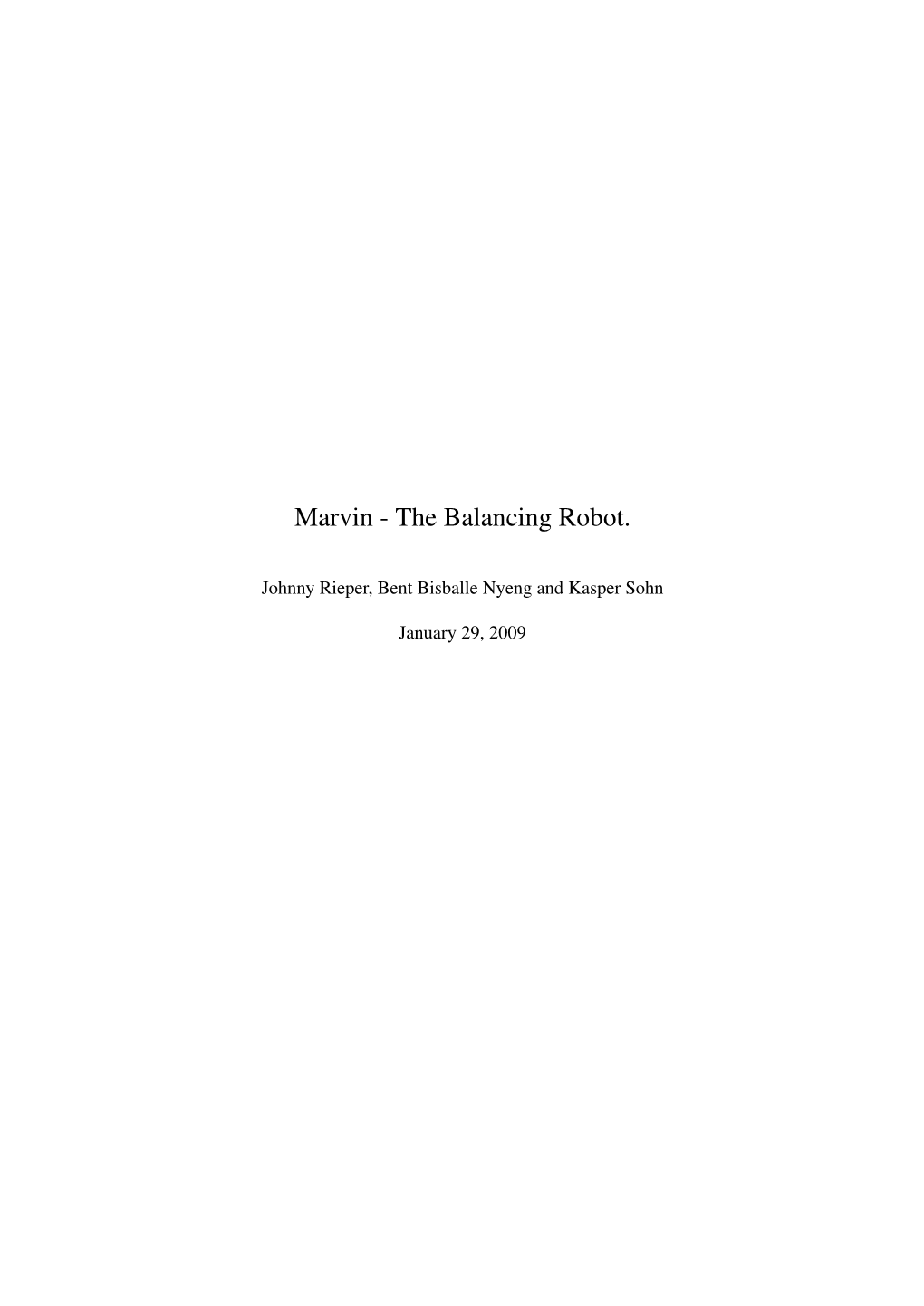 Marvin - the Balancing Robot