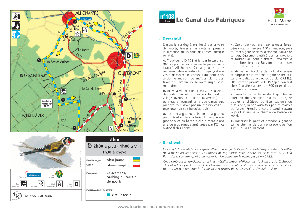 Le Canal Des Fabriques D185 Château Du 2 D19 Petit Bois 146,8 162 4B 1 Château GR > Descriptif De La Sablière Depuis Le Parking À Proximité Des Terrains 4