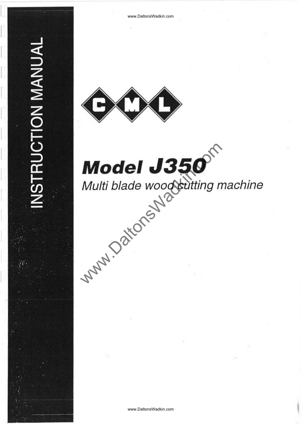 CML J350 Multi Rip Saw Manual & Parts List