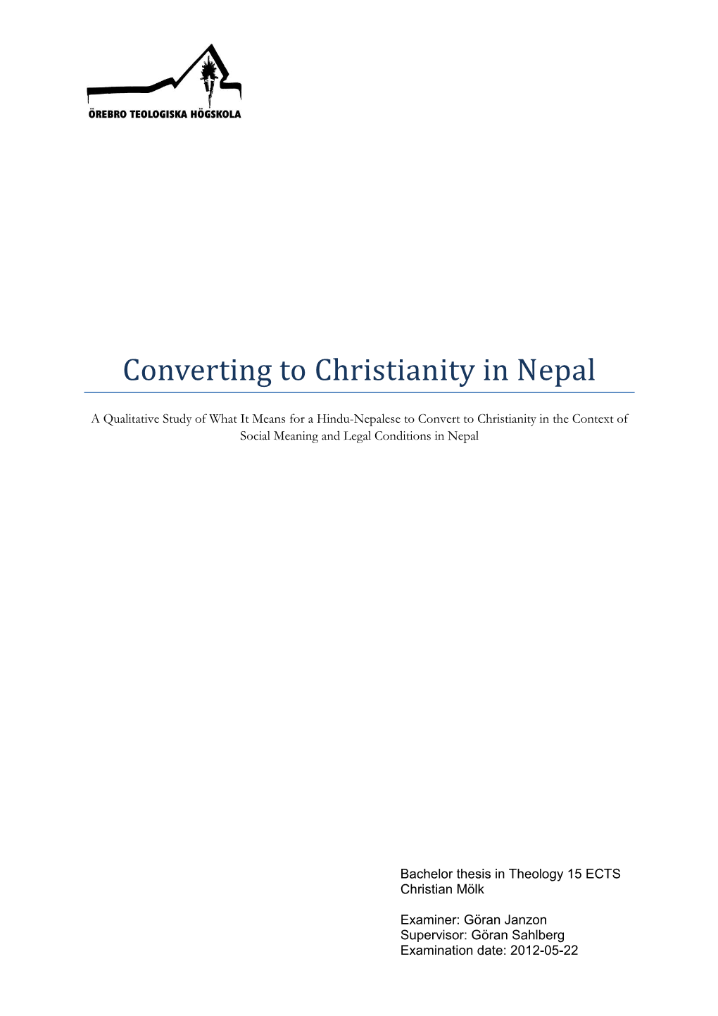Converting to Christianity in Nepal