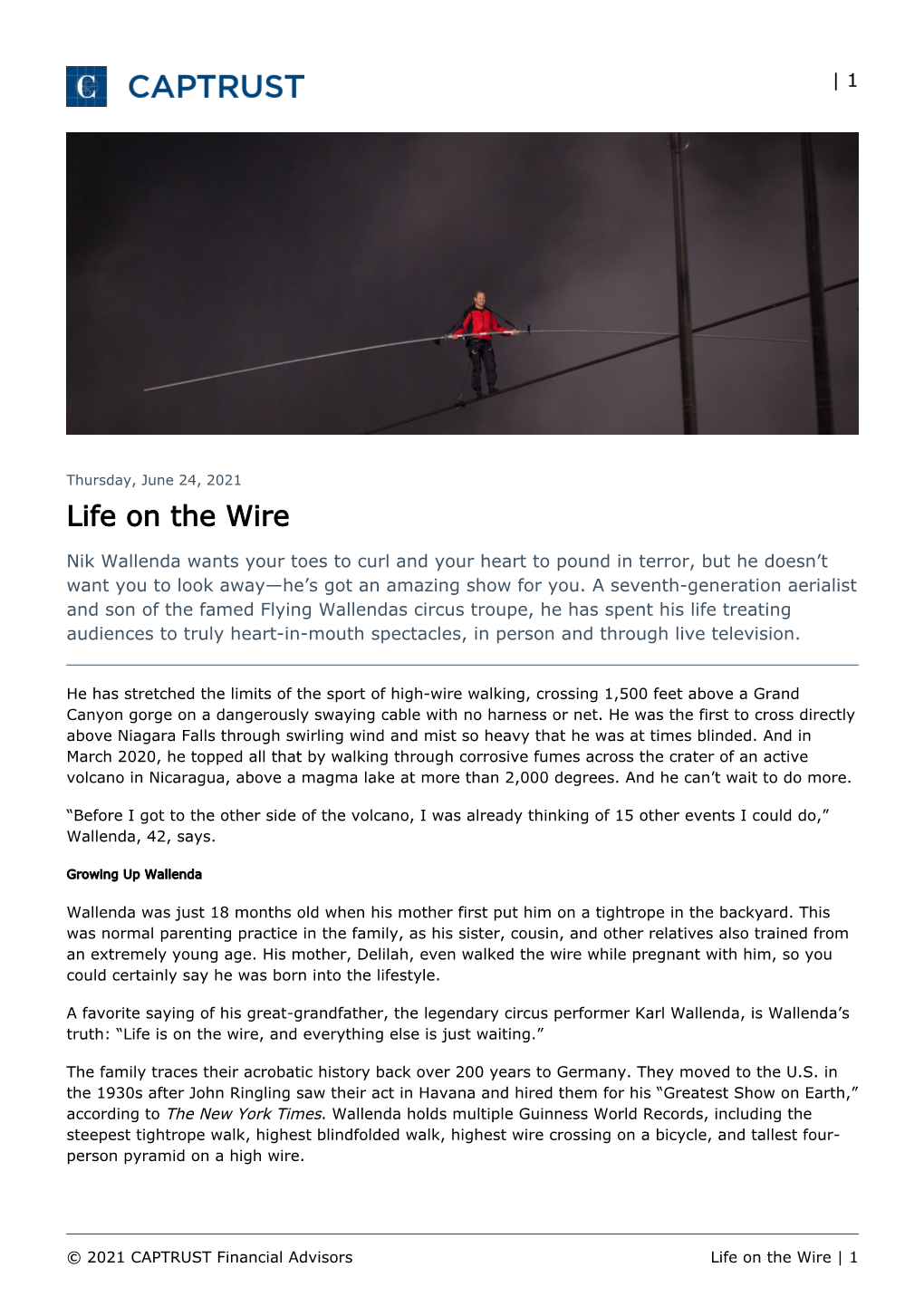 Life on the Wire