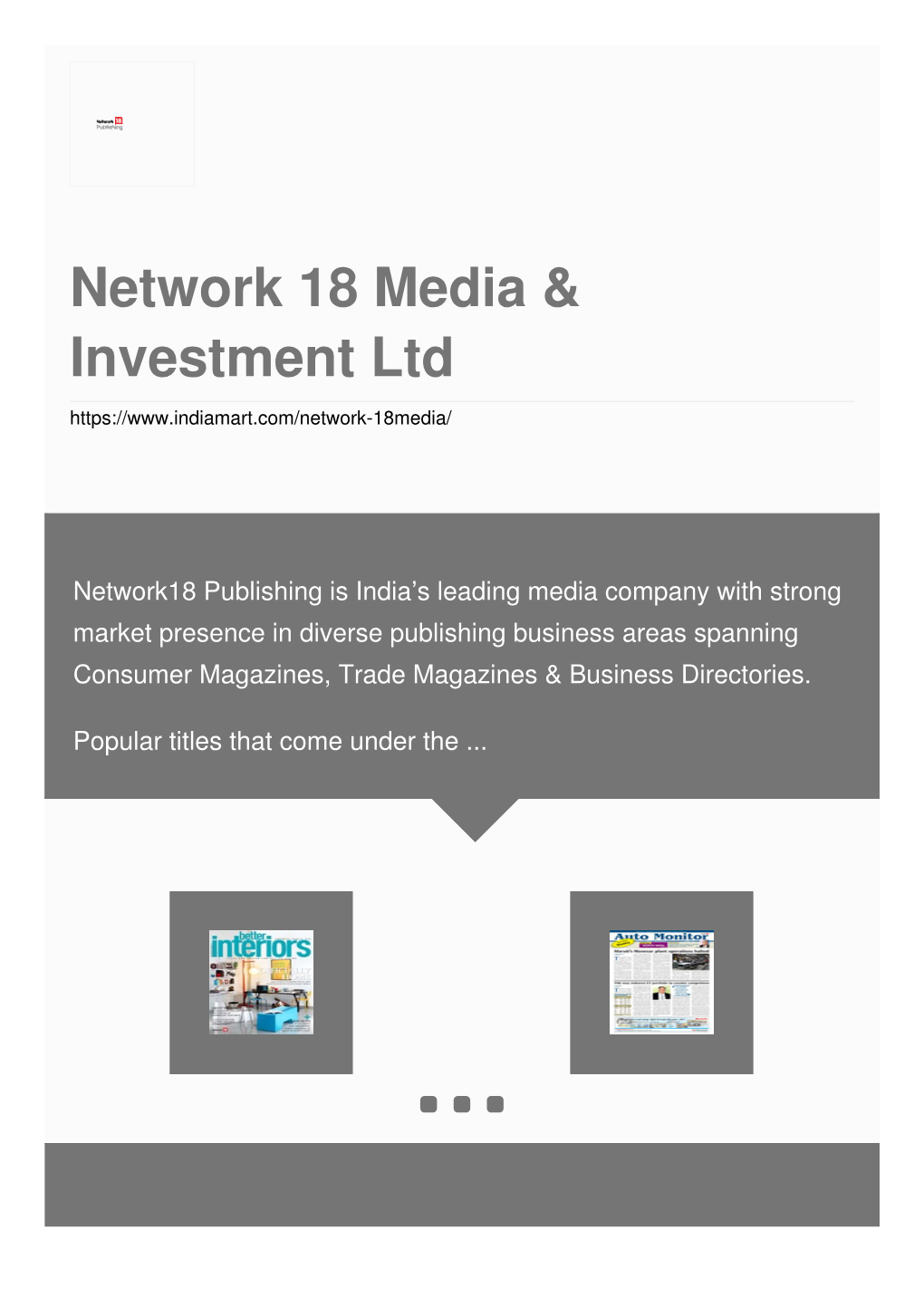 Network 18 Media & Investment