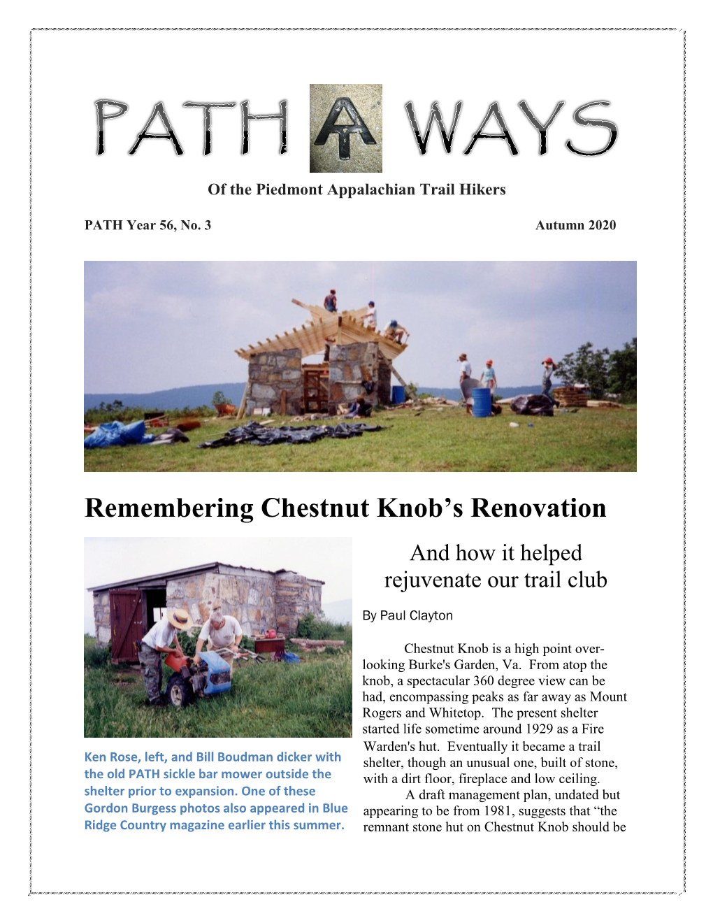 Remembering Chestnut Knob's Renovation