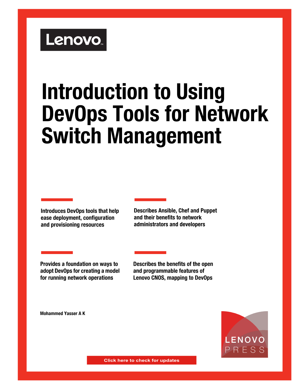 Introduction to Using Devops Tools for Network Switch Management