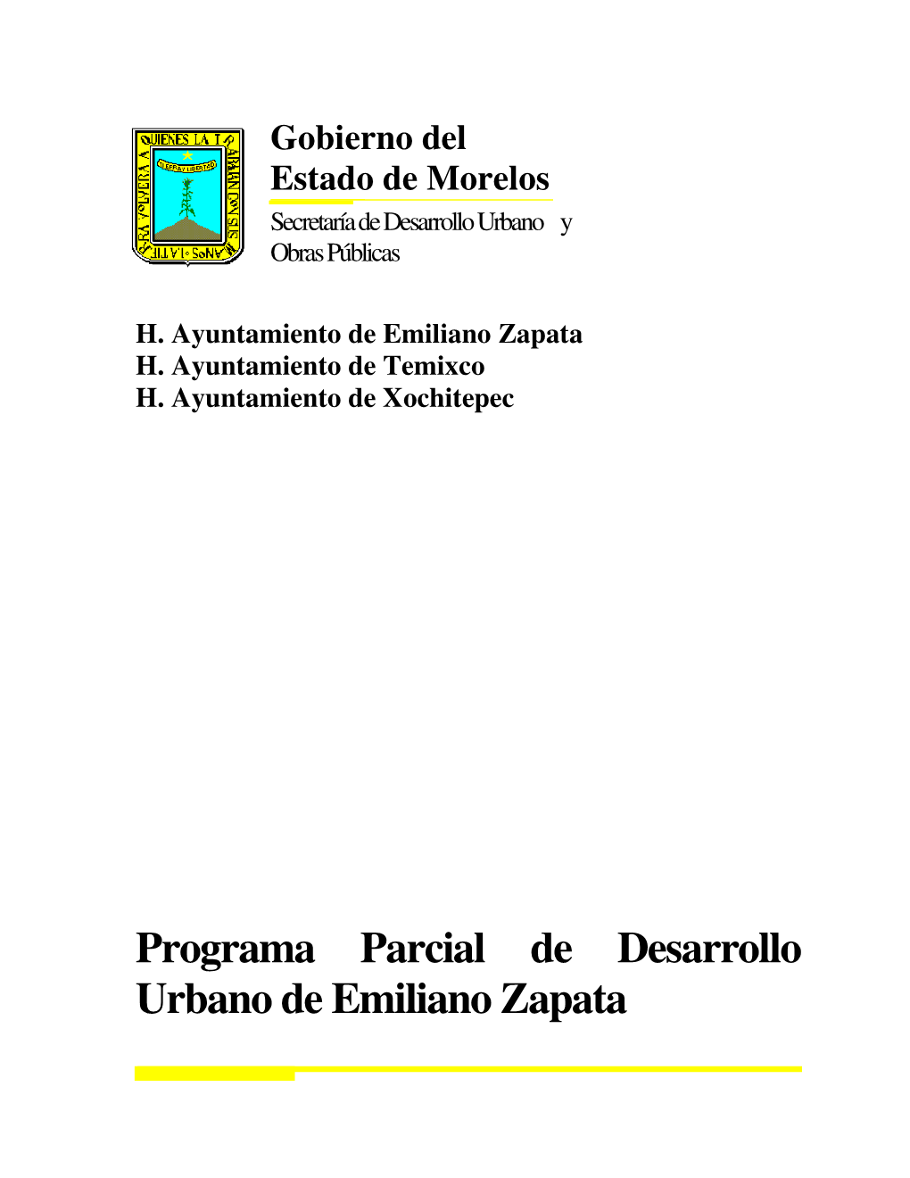 Programa Parcial De Desarrollo Urbano De Emiliano Zapata