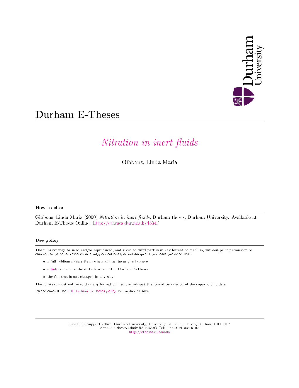 Nitration in Inert Uids