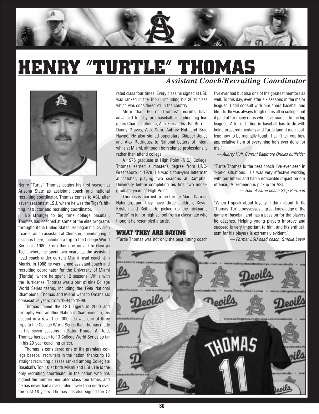 “TURTLE” THOMAS Assistant Coach/Recruiting Coordinator