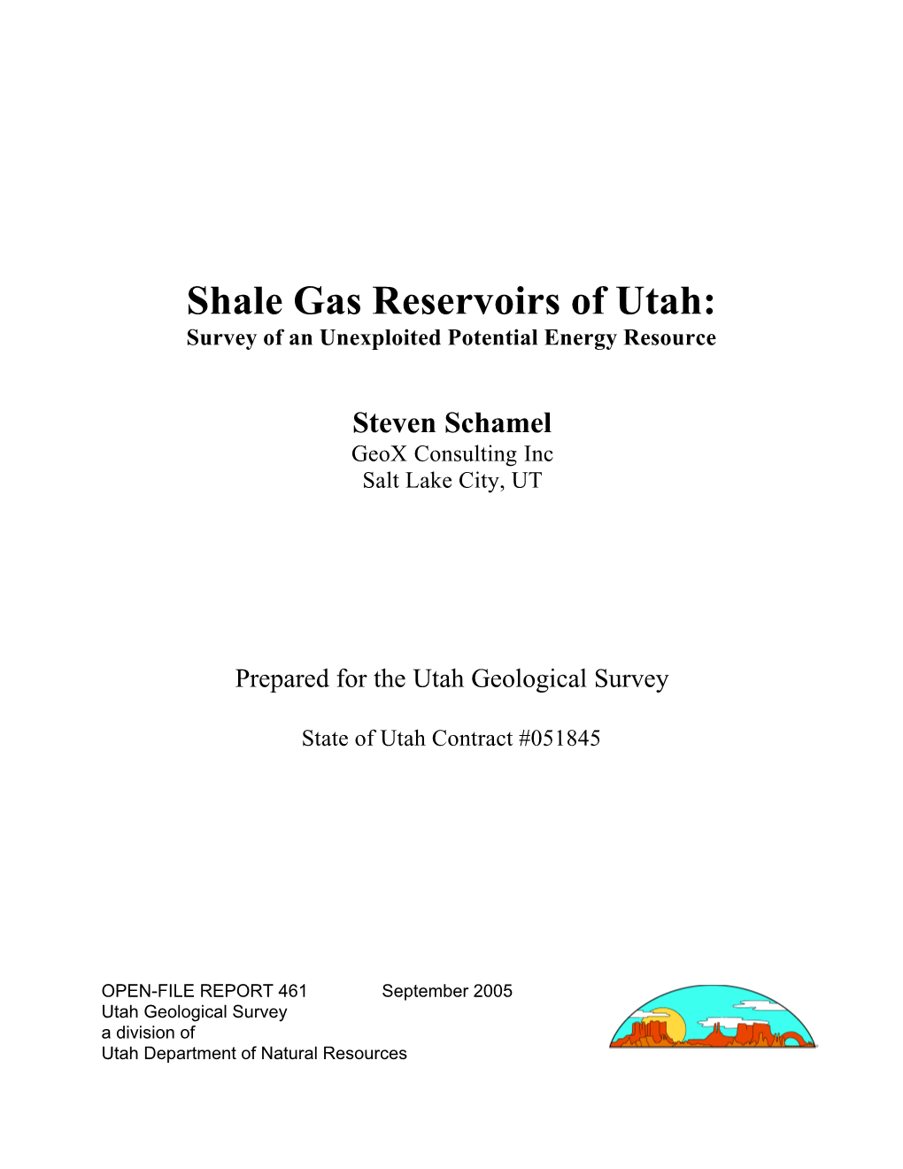 Shale Gas Reservoirs of Utah: Survey of an Unexploited Potential Energy Resource