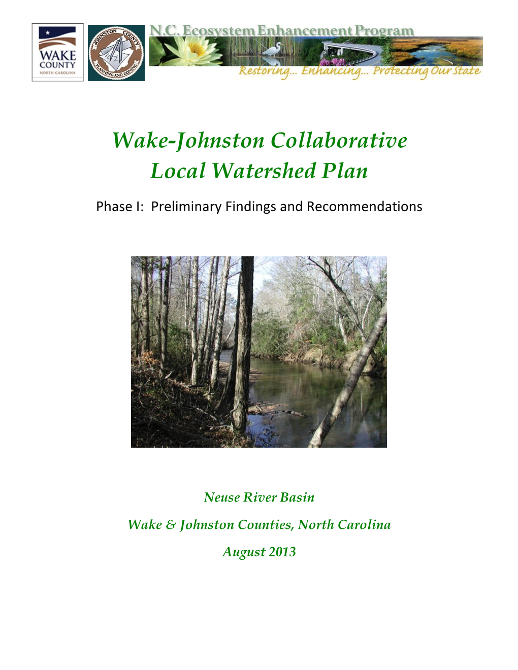 Wake-Johnston Collaborative Local Watershed Plan