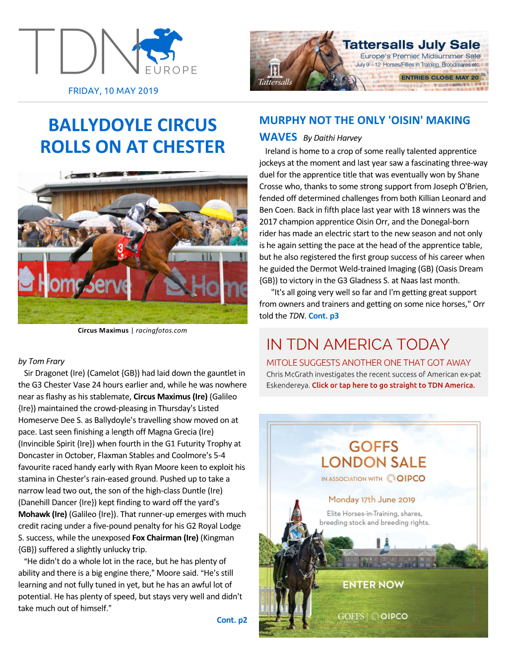 Ballydoyle Circus Rolls on at Chester