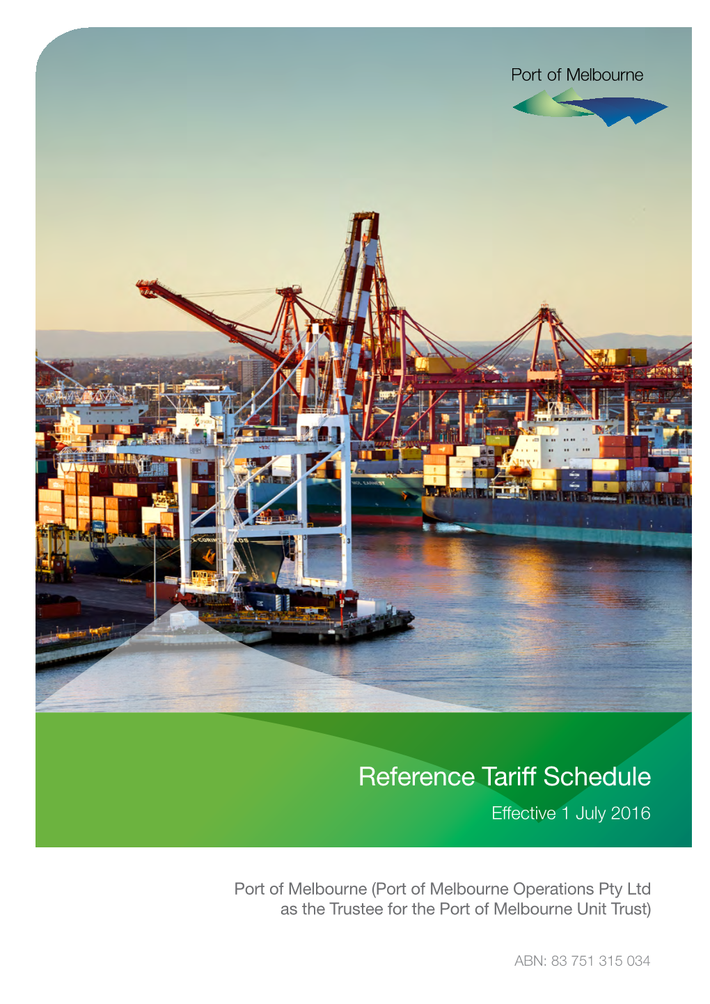 Reference Tariff Schedule Effective 1 July 2016
