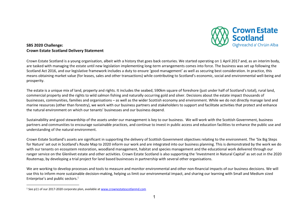 20171812 Crown Estate Scotland Biodiversity Statement FINAL