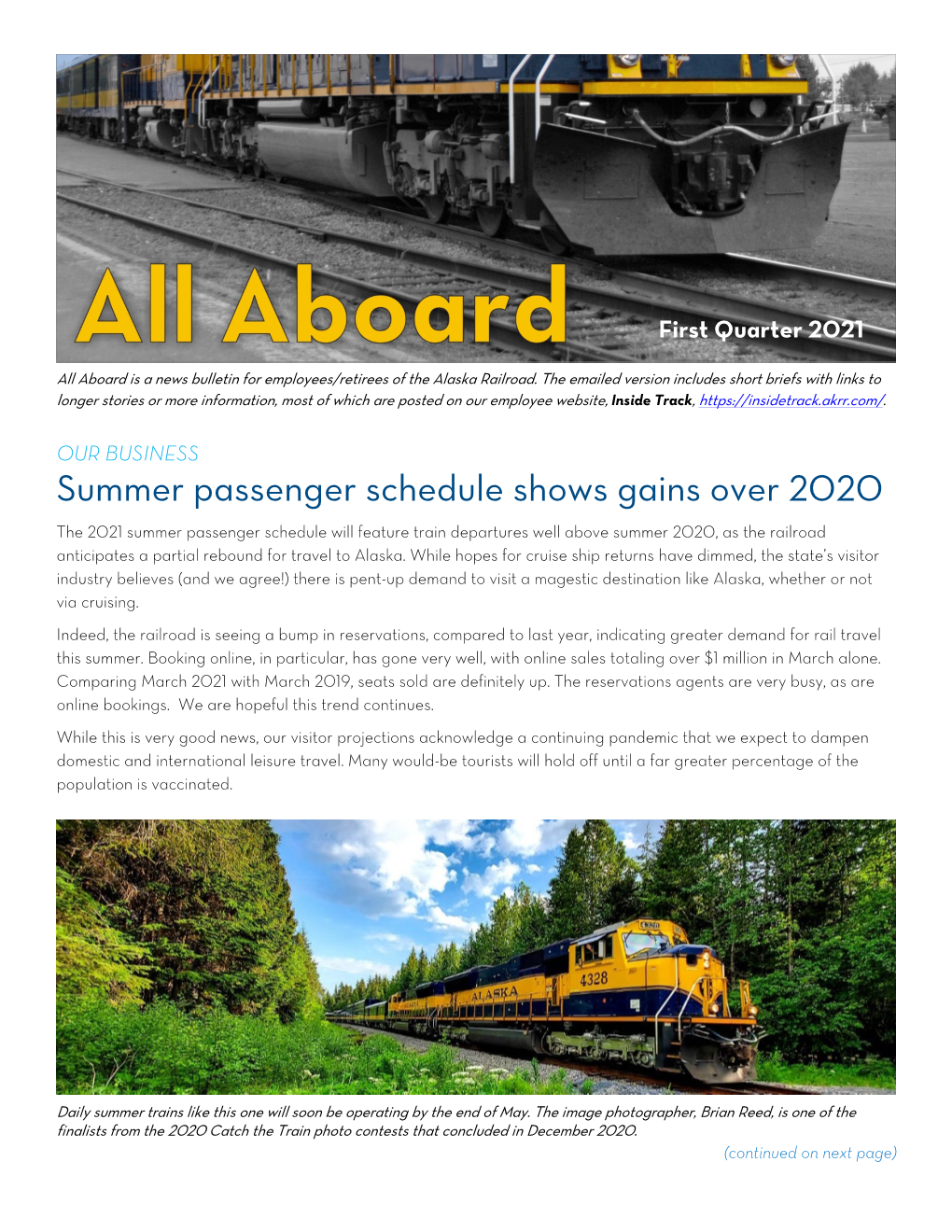 Summer Passenger Schedule Shows Gains Over 2020