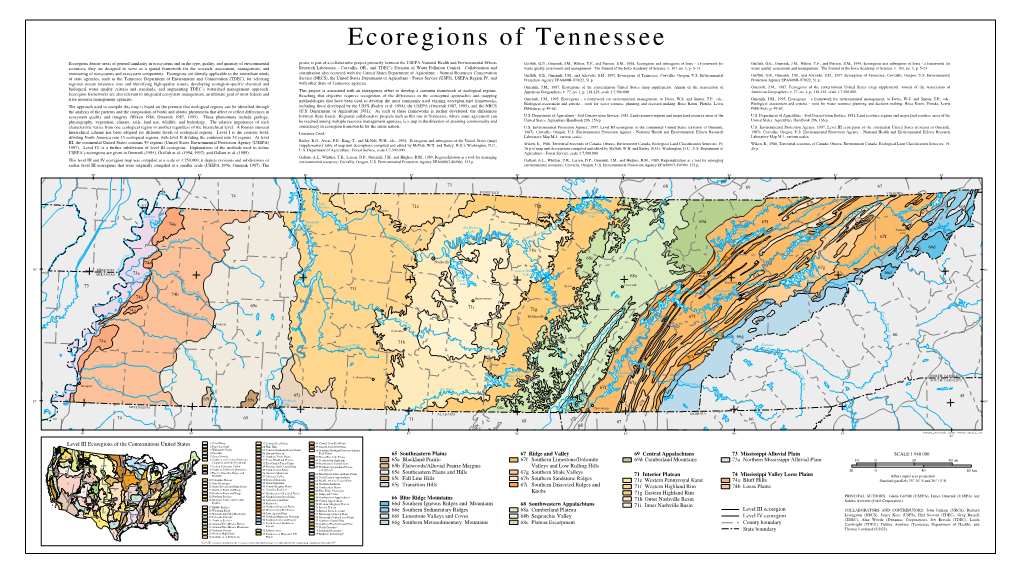 Level III and IV Ecoregions of Tennessee