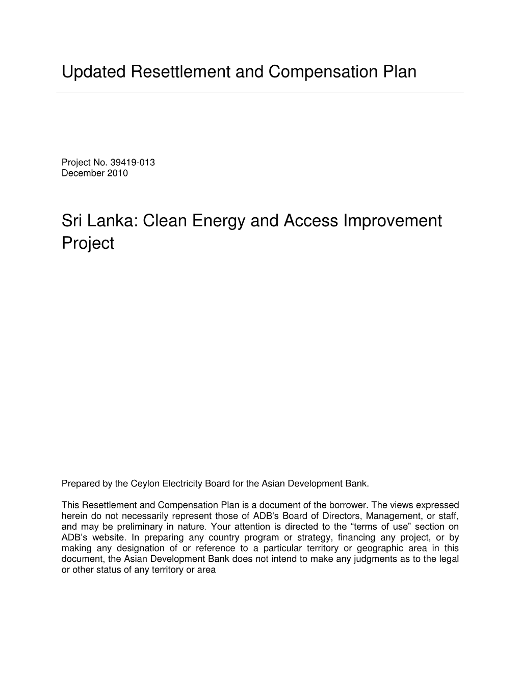 A Review of the Energy Policy in Sri Lanka and Its Implementation