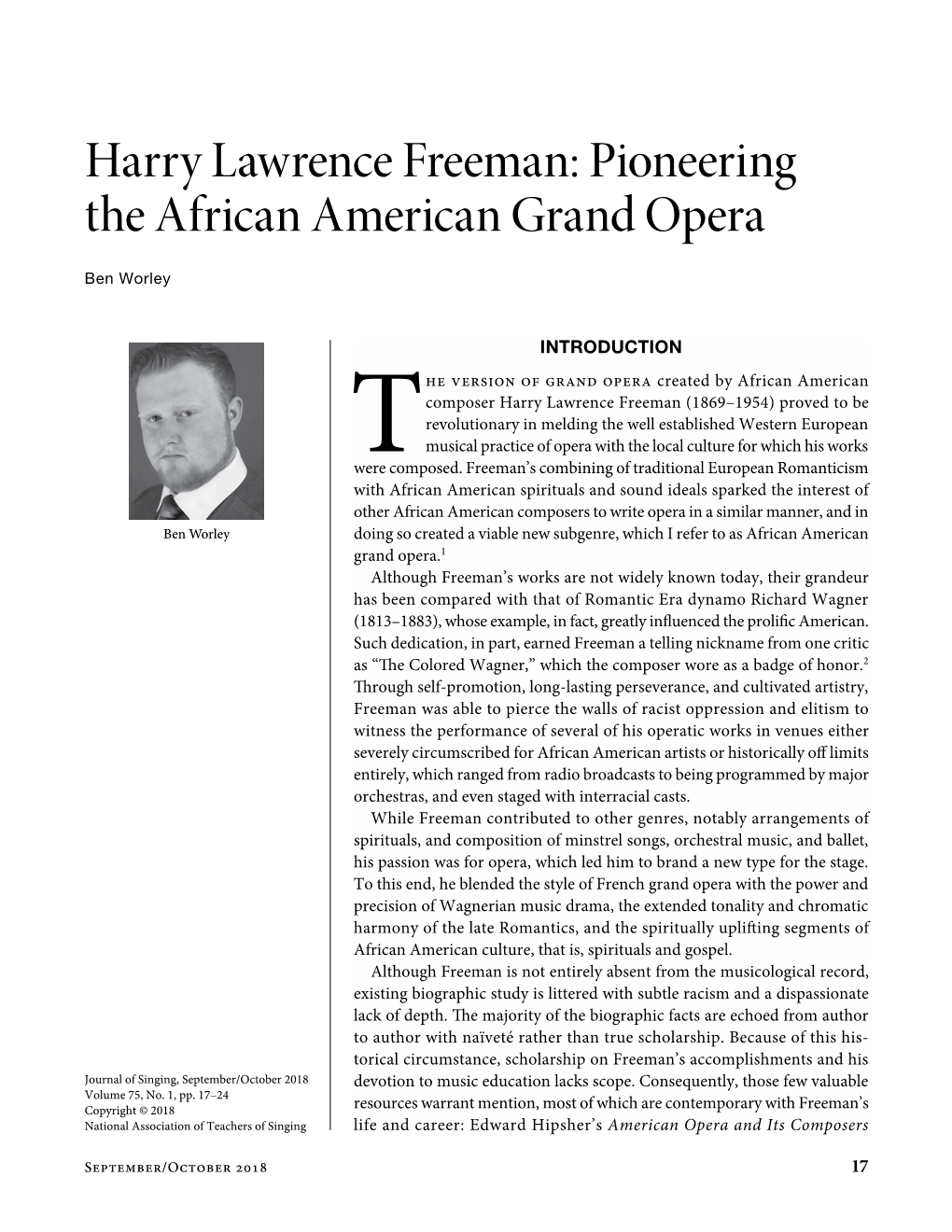 Harry Lawrence Freeman: Pioneering the African American Grand Opera