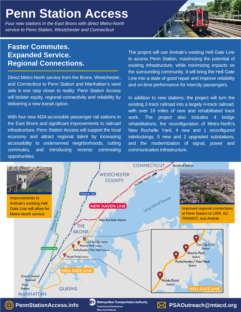 Penn Station Access Four New Stations in the East Bronx with Direct Metro-North Service to Penn Station, Westchester and Connecticut