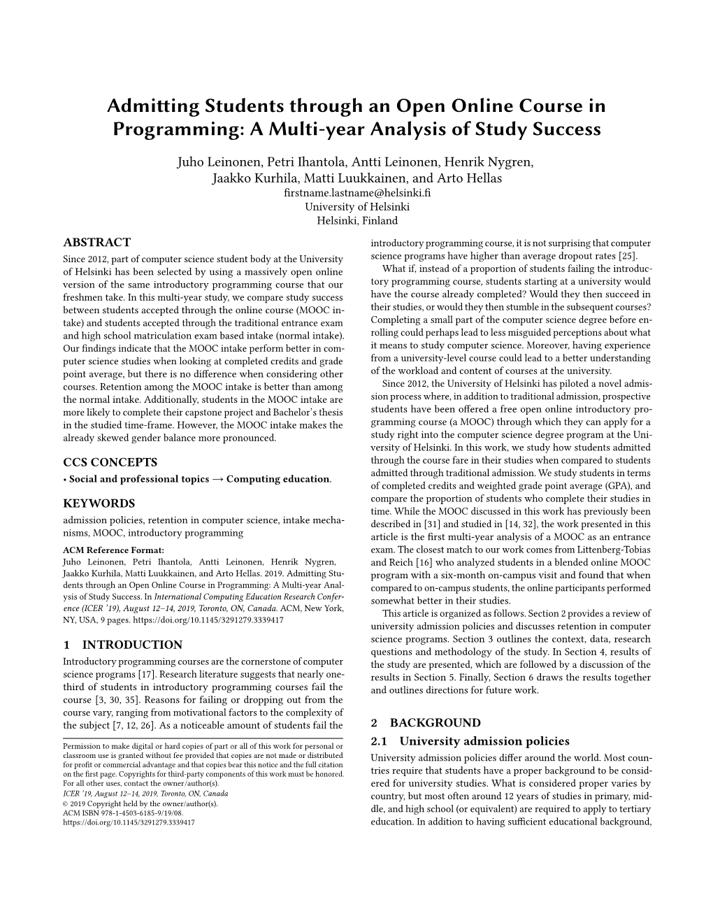 MOOC Intake Vs Normal Intake