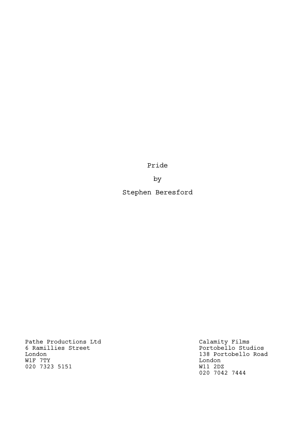 PRIDE SHOOTING SCRIPT .Fdx