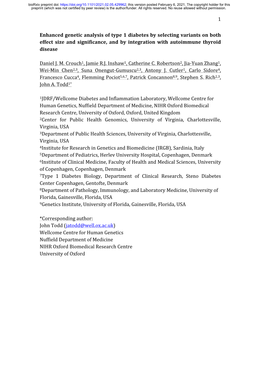 Enhanced Genetic Analysis of Type 1 Diabetes by Selecting Variants on Both Effect Size and Significance, and by Integration with Autoimmune Thyroid Disease