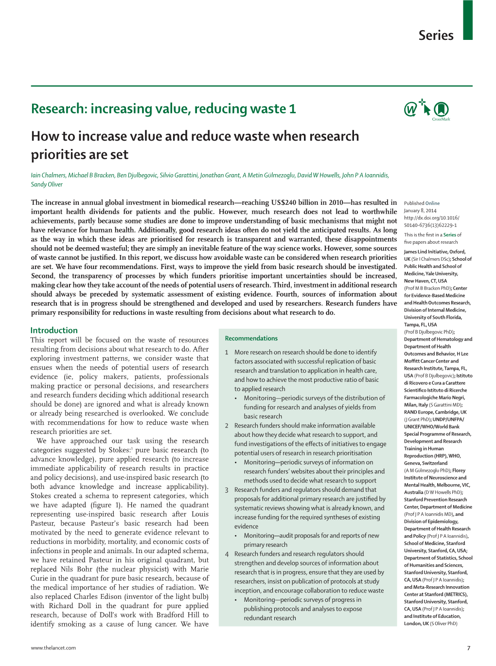 How to Increase Value and Reduce Waste When Research Priorities Are Set