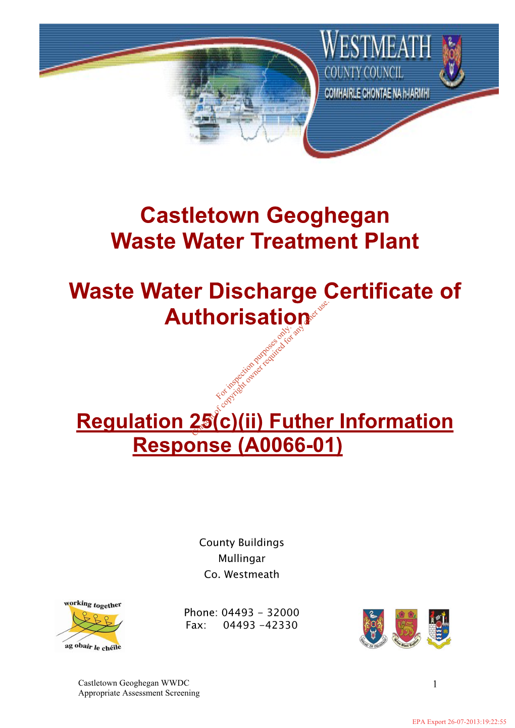 Castletown Geoghegan Waste Water Treatment Plant Waste Water