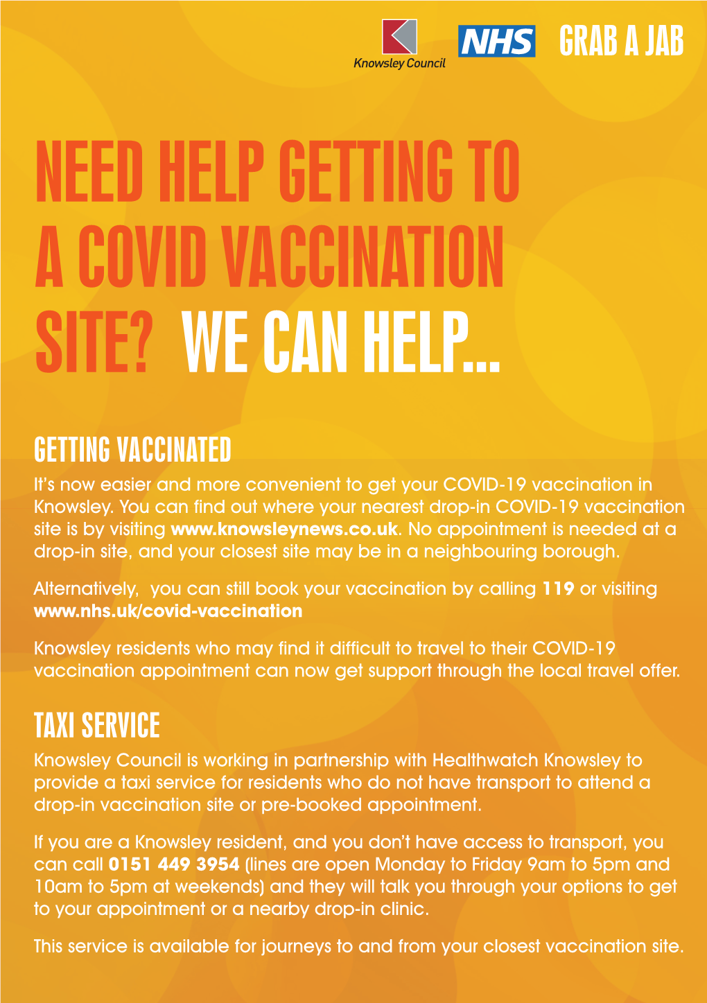 Need Help Getting to a Covid Vaccination Site? We Can Help