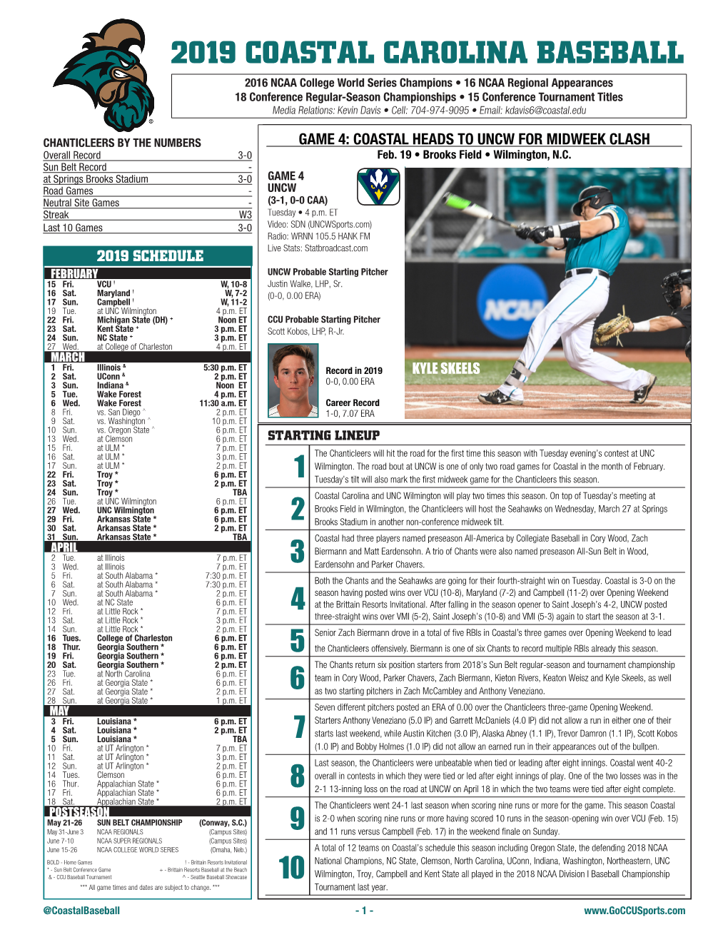 2019 Coastal Carolina Baseball