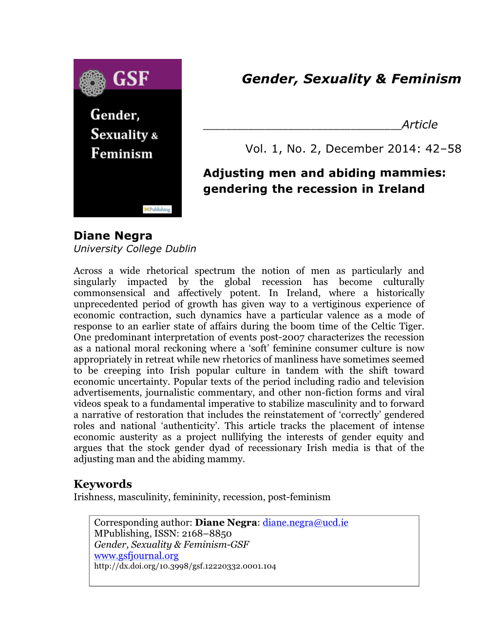 Gender, Sexuality & Feminism