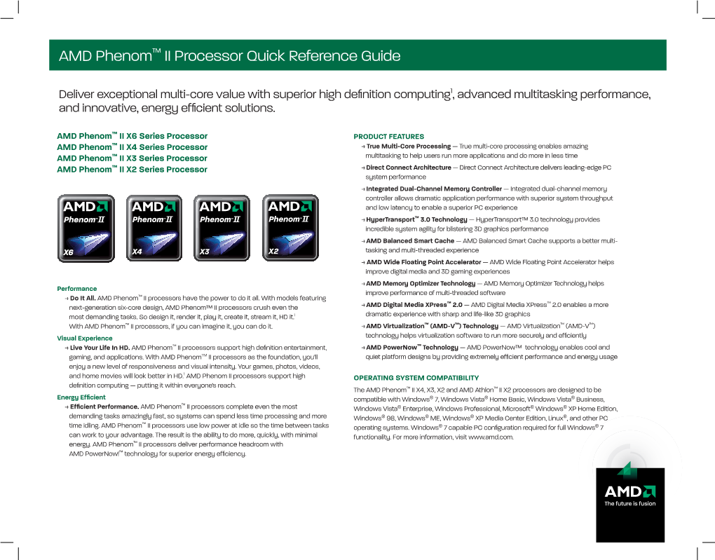 AMD Phenom™ II Processor Quick Reference Guide